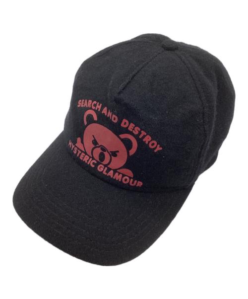 Hysteric Glamour（ヒステリックグラマー）Hysteric Glamour (ヒステリックグラマー) ウールロゴキャップ ブラック サイズ:SIZE FREEの古着・服飾アイテム