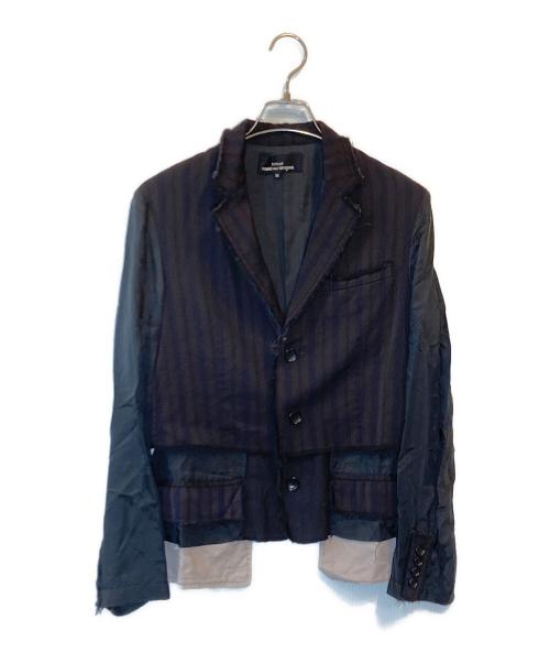 tricot COMME des GARCONS（トリココムデギャルソン）tricot COMME des GARCONS (トリココムデギャルソン) ストライプデザインジャケット ブラウン サイズ:Mの古着・服飾アイテム