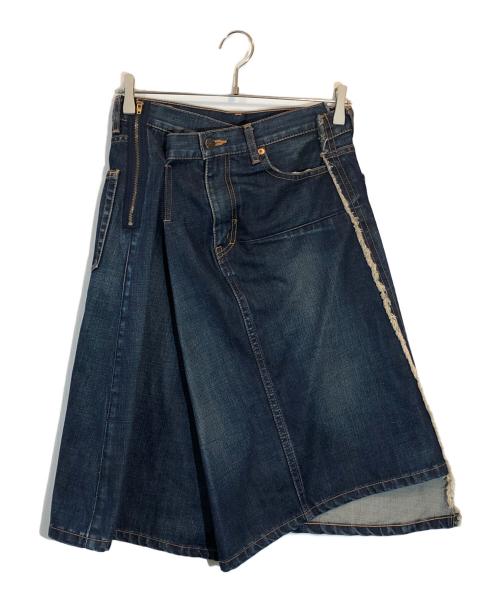 JUNYA WATANABE COMME des GARCONS（ジュンヤワタナベ コムデギャルソン）JUNYA WATANABE COMME des GARCONS ((ジュンヤワタナベ コムデギャルソン) 再構築変形デニムスカート インディゴ サイズ:SIZE Mの古着・服飾アイテム