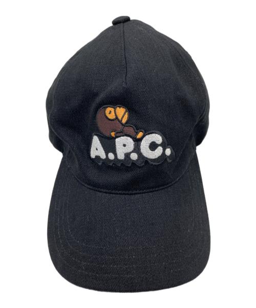 A.P.C.（アーペーセー）A.P.C. (アーペーセー) A BATHING APE (ア ベイシング エイプ) キャップ ブラック サイズ:58の古着・服飾アイテム