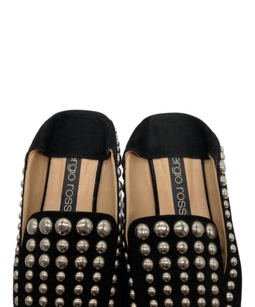 sergio rossi（セルジオロッシ）sergio rossi (セルジオロッシ) スタッズスクエアミュール ブラック サイズ:37の古着・服飾アイテム