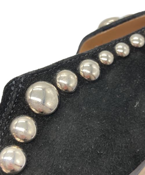 sergio rossi（セルジオロッシ）sergio rossi (セルジオロッシ) スタッズスクエアミュール ブラック サイズ:37の古着・服飾アイテム