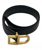 Christian Diorクリスチャン ディオール）の古着「カーフレザーベルト」｜ブラック