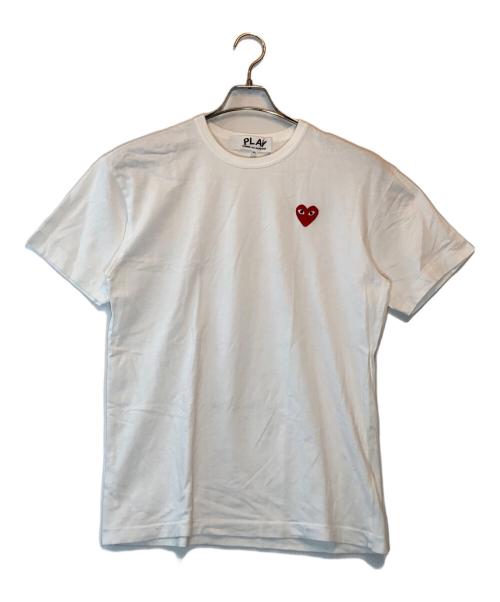 PLAY COMME des GARCONS（プレイコムデギャルソン）PLAY COMME des GARCONS (プレイコムデギャルソン) ハートワッペンＴシャツ ホワイト サイズ:XLの古着・服飾アイテム