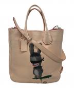 COACHコーチ）の古着「エマニュエル ベースマン コラボ 2WAYバッグ」｜ピンク