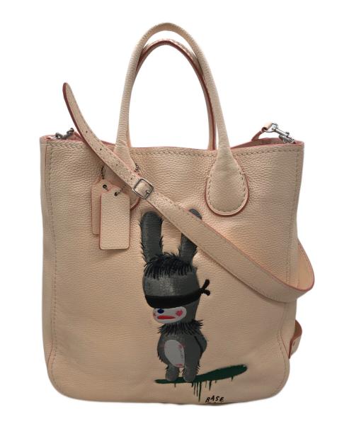 COACH（コーチ）COACH (コーチ) エマニュエル ベースマン コラボ 2WAYバッグ ピンクの古着・服飾アイテム