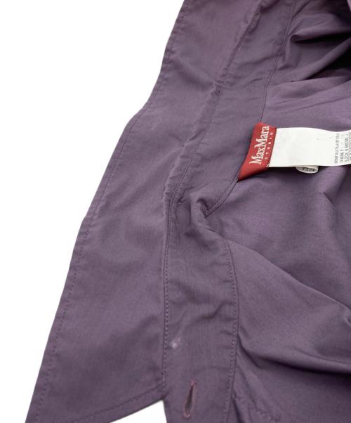 Max Mara Studio（マックスマーラ ストゥディオ）MAX MARA STUDIO (マックスマーラ ストゥディオ) ロゴ刺繍ギャザーシャツ パープル サイズ:42の古着・服飾アイテム