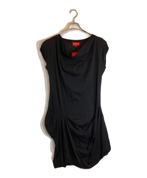 Vivienne Westwood RED LABEL（ヴィヴィアンウエストウッドレッドレーベル）Vivienne Westwood RED LABEL (ヴィヴィアンウエストウッドレッドレーベル) オーブ刺繍変形カットソー ブラック サイズ:2の古着・服飾アイテム