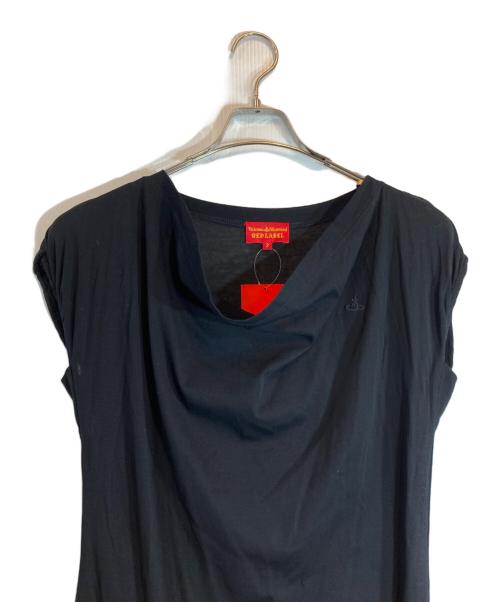 Vivienne Westwood RED LABEL（ヴィヴィアンウエストウッドレッドレーベル）Vivienne Westwood RED LABEL (ヴィヴィアンウエストウッドレッドレーベル) オーブ刺繍変形カットソー ブラック サイズ:2の古着・服飾アイテム