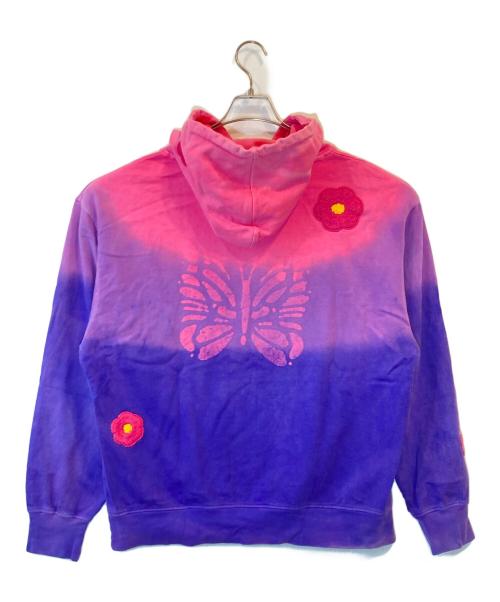 Needles（ニードルズ）Needles (ニードルズ) BEAMS JAPAN (ビームスジャパン) パピヨン 染刺繍パーカー ピンク×パープル サイズ:Lの古着・服飾アイテム