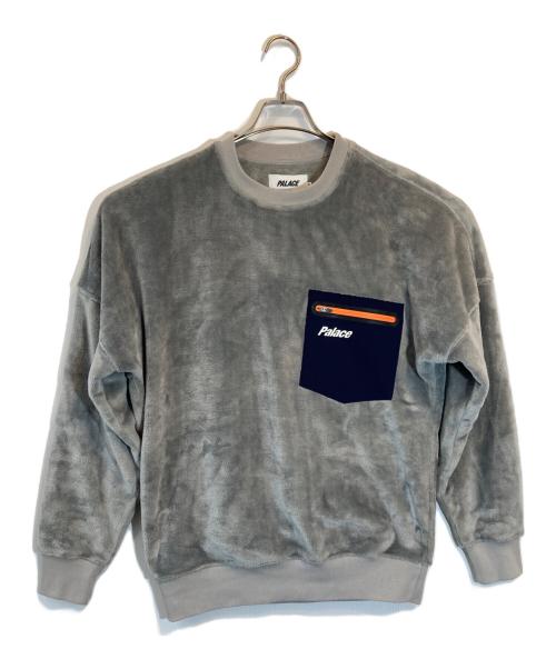 PALACE（パレス）PALACE (パレス) FLEECE POCKET DROP SHOULDER CREW グレー サイズ:SIZE Mの古着・服飾アイテム