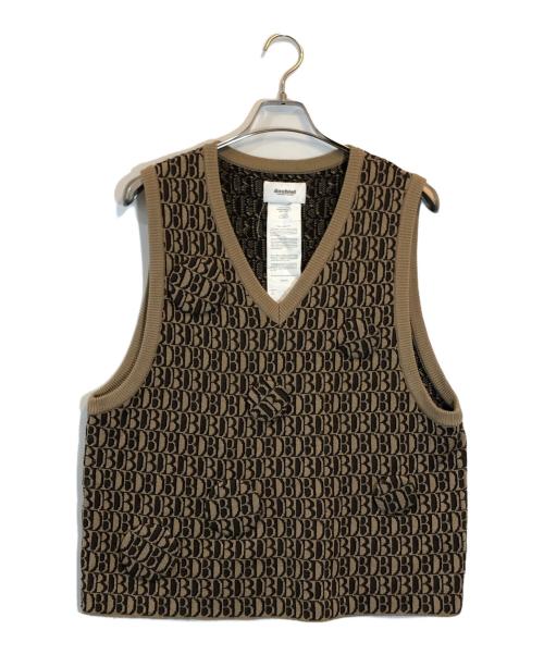 doublet（ダブレット）doublet (ダブレット) MONOGRAM JQ KNIT VEST ブラウン サイズ:SIZE Lの古着・服飾アイテム