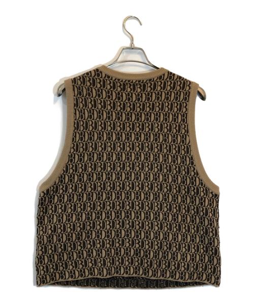 doublet（ダブレット）doublet (ダブレット) MONOGRAM JQ KNIT VEST ブラウン サイズ:SIZE Lの古着・服飾アイテム
