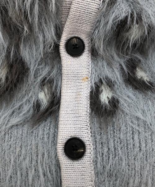 NUMBER (N)INE（ナンバーナイン）NUMBER (N)INE (ナンバーナイン) フェザーファーヤーンレオパードジャガードルーズニットカーディガン グレー サイズ:SIZE Mの古着・服飾アイテム