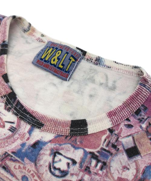W.&L.T（ウォルト）W.&L.T (ウォルト) 総柄カットソー ピンク サイズ:下記参照の古着・服飾アイテム