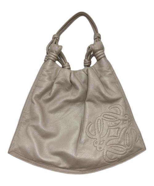 LOEWE（ロエベ）LOEWE (ロエベ) アナグラム ナッパアイレ レザー ハンドバッグ ベージュ サイズ:下記参照の古着・服飾アイテム