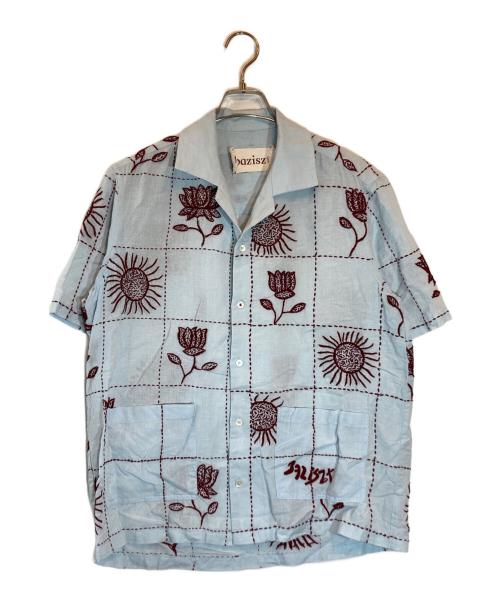 baziszt（バジスト）baziszt (バジスト) 刺繍シャツ ブルー サイズ:Mの古着・服飾アイテム