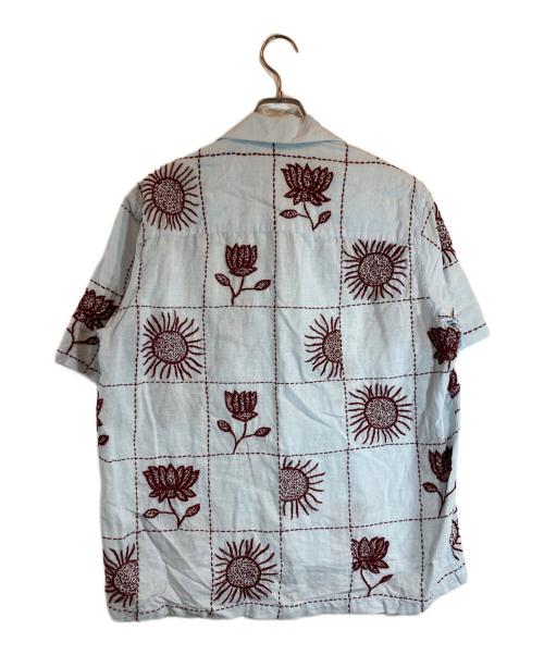 baziszt（バジスト）baziszt (バジスト) 刺繍シャツ ブルー サイズ:Mの古着・服飾アイテム