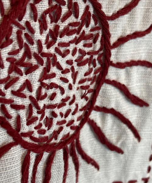 baziszt（バジスト）baziszt (バジスト) 刺繍シャツ ブルー サイズ:Mの古着・服飾アイテム