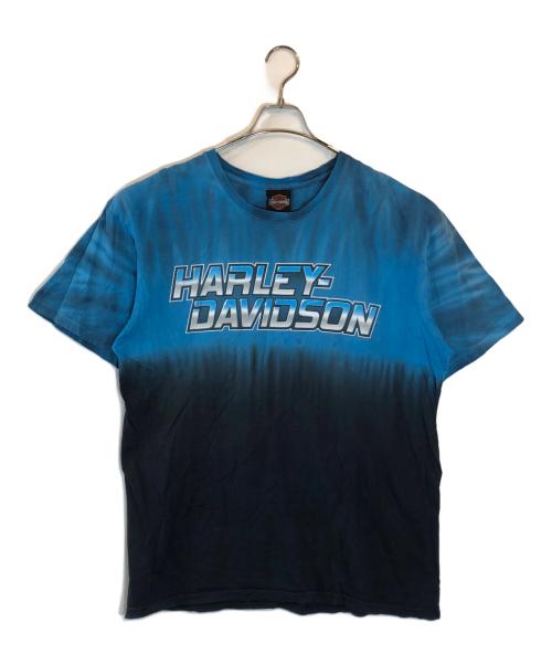 HARLEY-DAVIDSON（ハーレーダビッドソン）HARLEY-DAVIDSON (ハーレーダビッドソン) モーターサイクルプリントTシャツ ブルー サイズ:Lの古着・服飾アイテム
