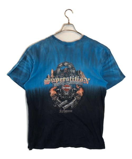 HARLEY-DAVIDSON（ハーレーダビッドソン）HARLEY-DAVIDSON (ハーレーダビッドソン) モーターサイクルプリントTシャツ ブルー サイズ:Lの古着・服飾アイテム