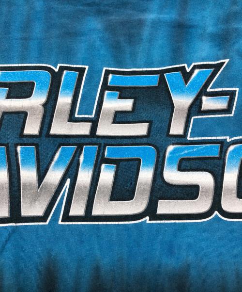 HARLEY-DAVIDSON（ハーレーダビッドソン）HARLEY-DAVIDSON (ハーレーダビッドソン) モーターサイクルプリントTシャツ ブルー サイズ:Lの古着・服飾アイテム