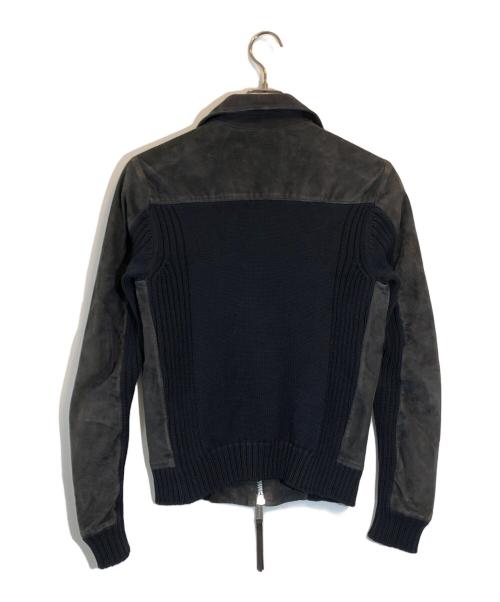 DSQUARED2（ディースクエアード）DSQUARED2 (ディースクエアード) ニット切替スエードレザージャケット ブラック サイズ:SIZE 44の古着・服飾アイテム