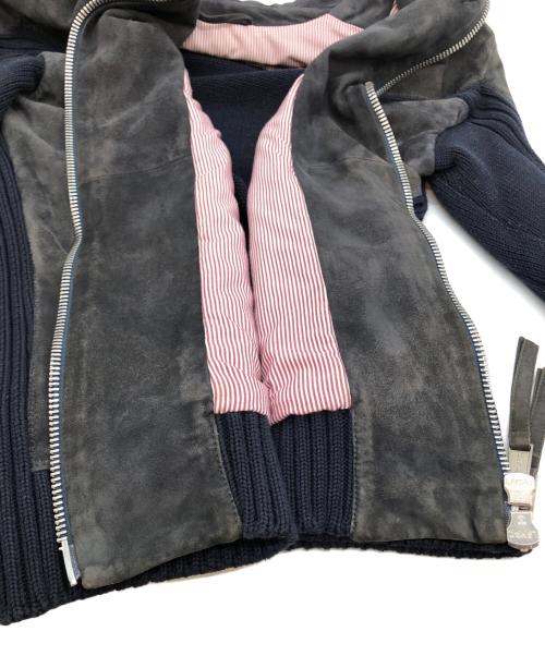 DSQUARED2（ディースクエアード）DSQUARED2 (ディースクエアード) ニット切替スエードレザージャケット ブラック サイズ:SIZE 44の古着・服飾アイテム
