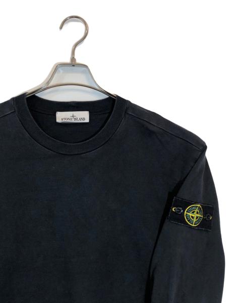 STONE ISLAND（ストーンアイランド）STONE ISLAND (ストーンアイランド) ガーメントダイ スウェット ロンT ブラック サイズ:SIZE Mの古着・服飾アイテム