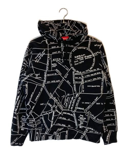 SUPREME（シュプリーム）SUPREME (シュプリーム) GONZ EMBROIDERED MAP HOODED SWEATSHIRT ブラック サイズ:Smallの古着・服飾アイテム