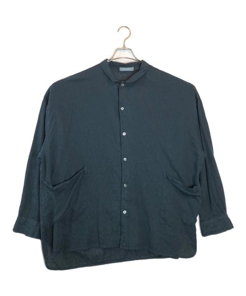 confect（コンフェクト）CONFECT (コンフェクト) ボイルジャガードバギー長袖シャツ ネイビー サイズ:Fの古着・服飾アイテム