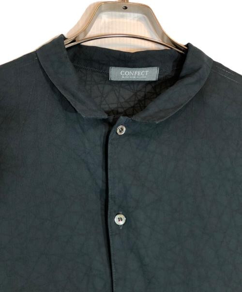 confect（コンフェクト）CONFECT (コンフェクト) ボイルジャガードバギー長袖シャツ ネイビー サイズ:Fの古着・服飾アイテム