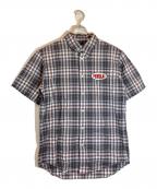 Hysteric Glamourヒステリックグラマー）の古着「HELL刺繍 ボタンダウンシャツ」｜グレー