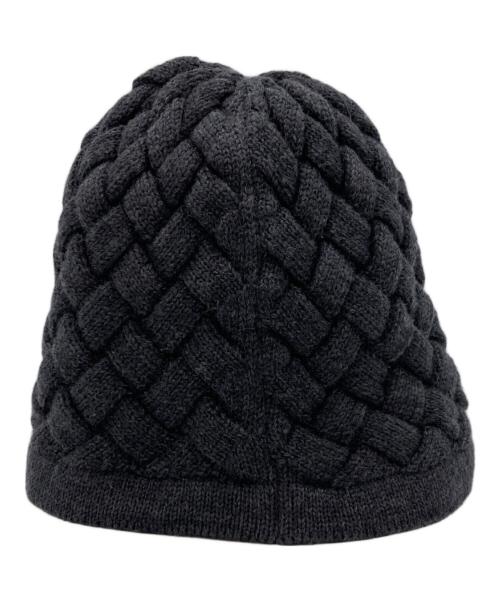 BOTTEGA VENETA（ボッテガベネタ）BOTTEGA VENETA (ボッテガベネタ) イントレチャート ニットキャップ ブラックの古着・服飾アイテム