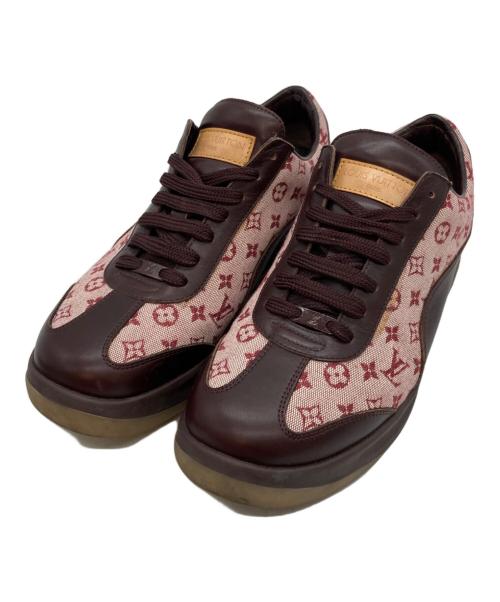 LOUIS VUITTON（ルイ ヴィトン）LOUIS VUITTON (ルイ ヴィトン) モノグラムキャンバスレザースニーカー ブラウン サイズ:37の古着・服飾アイテム