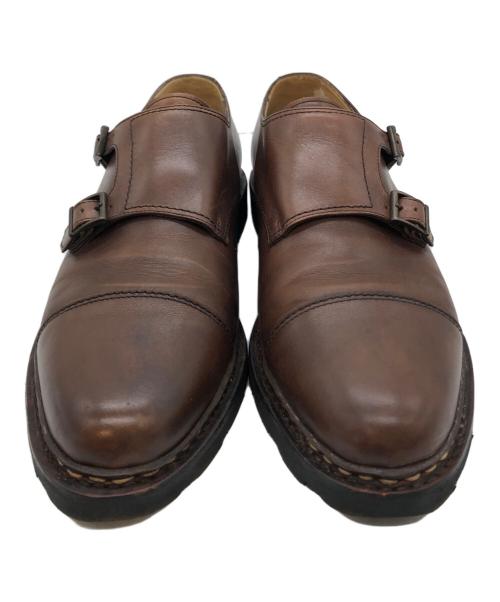 PARABOOT（パラブーツ）PARABOOT (パラブーツ) ダブルモンクストラップシューズ ブラウン サイズ:9 1/2の古着・服飾アイテム