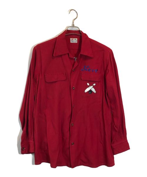SunBros&Co（サンブロス アンド カンパニー）sunBros&co (サンブロス アンド カンパニー) ヴィンテージボーリングシャツ レッド サイズ:下記参照の古着・服飾アイテム