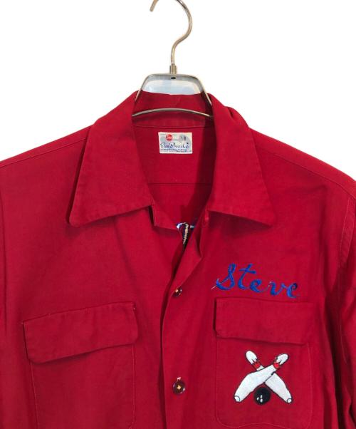 SunBros&Co（サンブロス アンド カンパニー）sunBros&co (サンブロス アンド カンパニー) ヴィンテージボーリングシャツ レッド サイズ:下記参照の古着・服飾アイテム