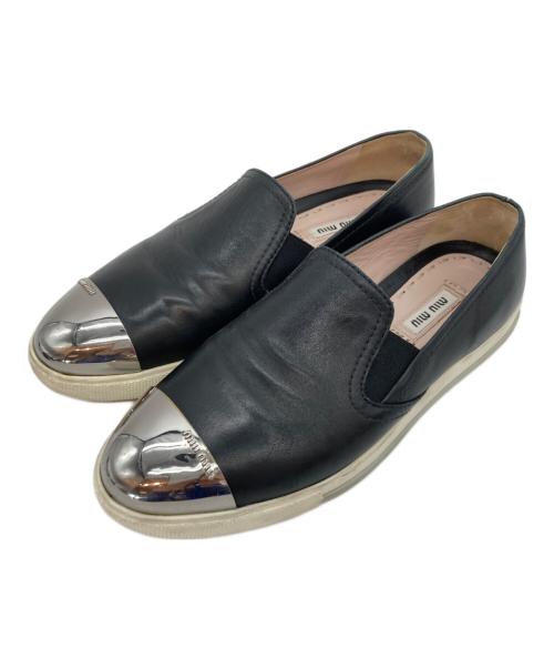 MIU MIU（ミュウミュウ）MIU MIU (ミュウミュウ) ローカットスニーカー ブラック サイズ:SIZE 36 1/2の古着・服飾アイテム