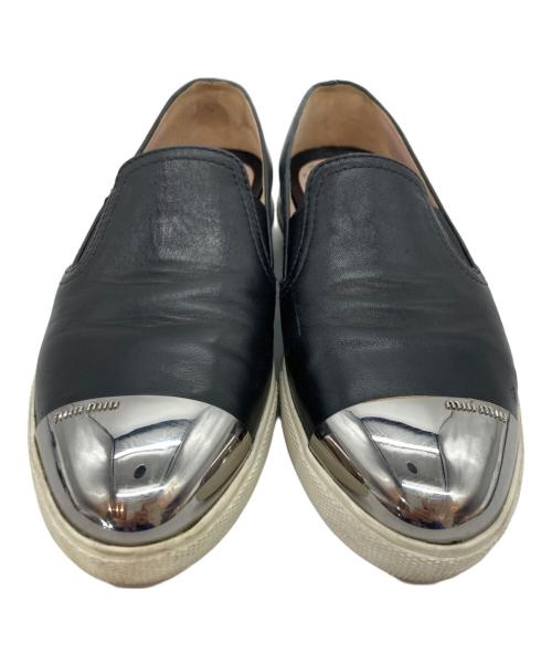 MIU MIU（ミュウミュウ）MIU MIU (ミュウミュウ) ローカットスニーカー ブラック サイズ:SIZE 36 1/2の古着・服飾アイテム