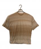AURALEEオーラリー）の古着「ボーダー ダブルクロス Ｔシャツ」｜ブラウン