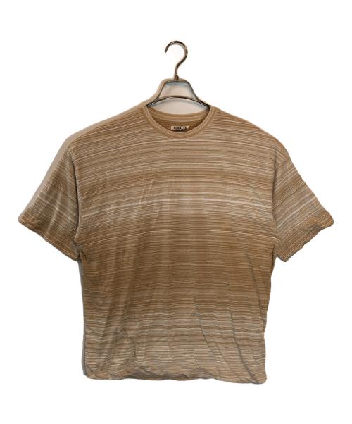 AURALEE（オーラリー）AURALEE (オーラリー) ボーダー ダブルクロス Ｔシャツ ブラウン サイズ:SIZE 4の古着・服飾アイテム
