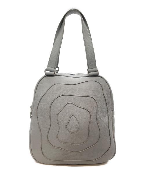 JACQUES LE CORRE（ジャックルコー）JACQUES LE CORRE (ジャックルコー) リヨンレザーハンドバッグ グレーの古着・服飾アイテム