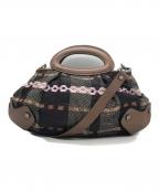 MARNIマルニ）の古着「2WAY刺繍バルーンバッグ」｜ブラウン