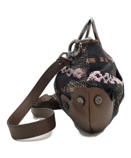 MARNI（マルニ）MARNI (マルニ) 2WAY刺繍バルーンバッグ ブラウンの古着・服飾アイテム