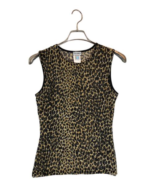 DOLCE & GABBANA（ドルチェ＆ガッバーナ）DOLCE & GABBANA (ドルチェ＆ガッバーナ) レオパード柄タンクトップ ブラック サイズ:2の古着・服飾アイテム