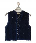 UNITED ARROWS TOKYOユナイテッドアローズトウキョウ）の古着「クロッシー エンブロイダリー ニットベスト」｜ネイビー