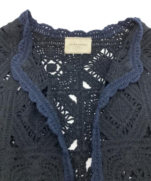 UNITED ARROWS TOKYO（ユナイテッドアローズトウキョウ）UNITED ARROWS TOKYO (ユナイテッドアローズトウキョウ) クロッシー エンブロイダリー ニットベスト ネイビー サイズ:Freeの古着・服飾アイテム