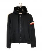 MONCLERモンクレール）の古着「トリコロール ライン ダブル ジップ パーカー」｜ブラック