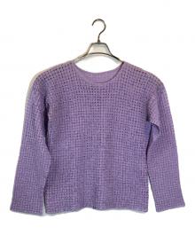 ISSEY MIYAKE（イッセイミヤケ）の古着「メッシュプリーツカットソー」｜パープル